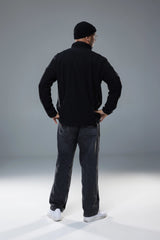 ESSENTIAL FLEECE 1/4 ZIP BLACK