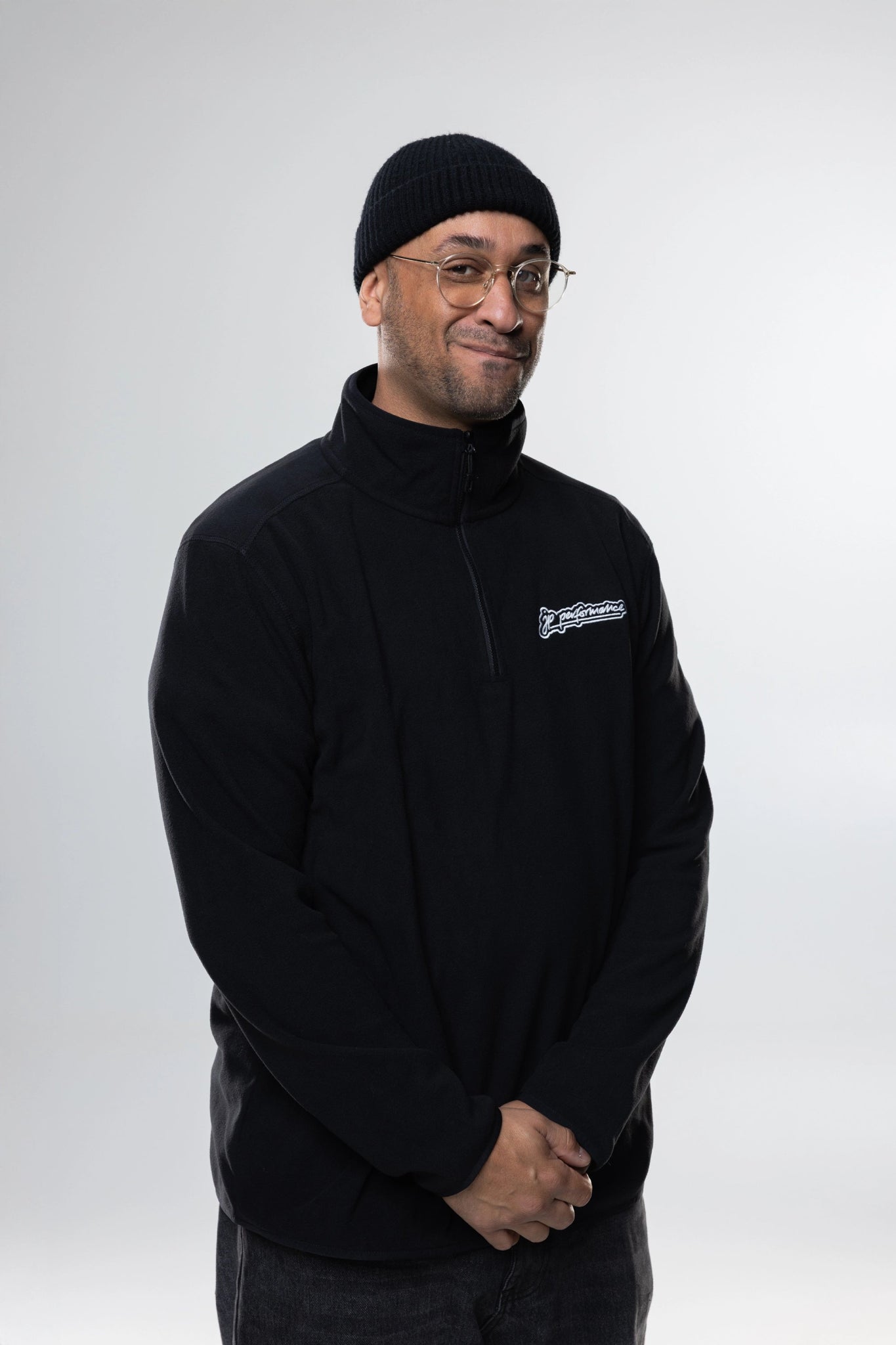 ESSENTIAL FLEECE 1/4 ZIP BLACK